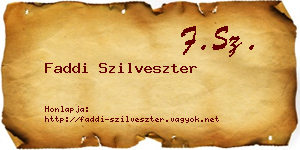 Faddi Szilveszter névjegykártya